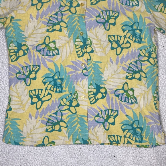 Woolrich Women’s Silk Lemon Twist Hawaiian Button Up Shirt: Size Small - Picture 5 of 9
